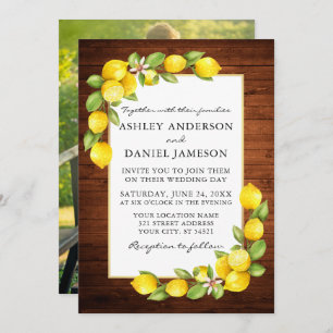 Foto Hochzeit von Watercolor Lemons Greenerity Einladung