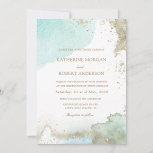 Foto Hochzeit von Watercolor Pastel Blue Einladung