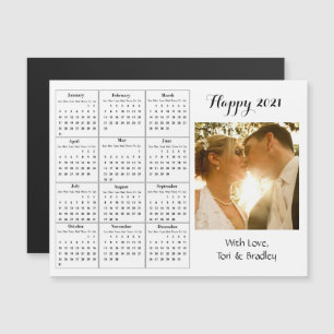 Foto Hochzeit White Mini 2021 Kalender Magneteinladung