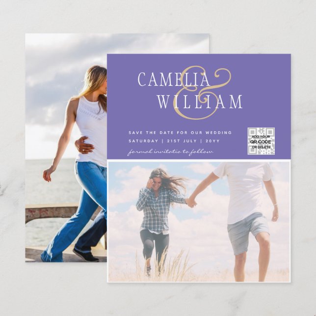 FOTO Hochzeitaufenthalt Rett Datum QR-Code (Vorne/Hinten)