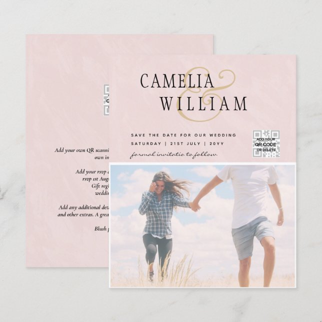 FOTO Hochzeitaufenthalt Rett Datum QR-Code (Vorne/Hinten)