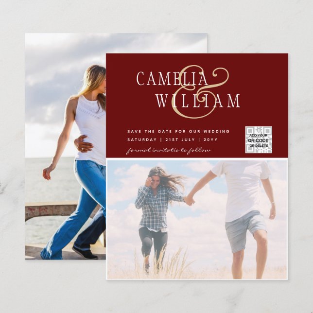 FOTO Hochzeitaufenthalt Rett Datum QR-Code (Vorne/Hinten)