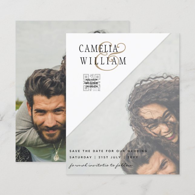 FOTO Hochzeitaufenthalt Rett Datum QR-Code (Vorne/Hinten)