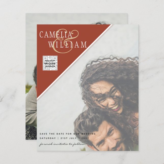 FOTO Hochzeitaufenthalt Rett Datum QR-Code (Vorne/Hinten)