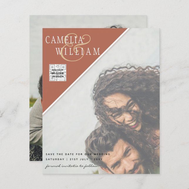 FOTO Hochzeitaufenthalt Rett Datum QR-Code (Vorne/Hinten)