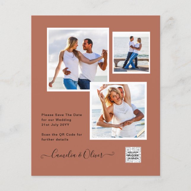 FOTO Hochzeitaufenthalt Rett Datum QR-Code Flyer (Vorne)