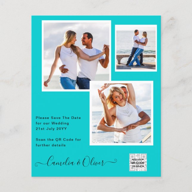 FOTO Hochzeitaufenthalt Rett Datum QR-Code Flyer (Vorne)