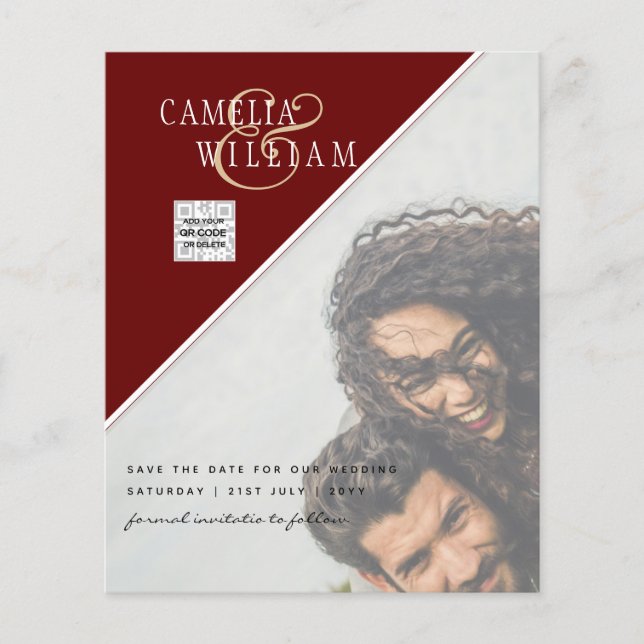 FOTO Hochzeitaufenthalt Rett Datum QR-Code Flyer (Vorne)