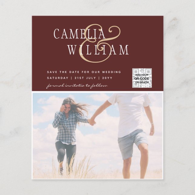 FOTO Hochzeitaufenthalt Rett Datum QR-Code Flyer (Vorne)