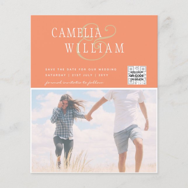 FOTO Hochzeitaufenthalt Rett Datum QR-Code Flyer (Vorne)