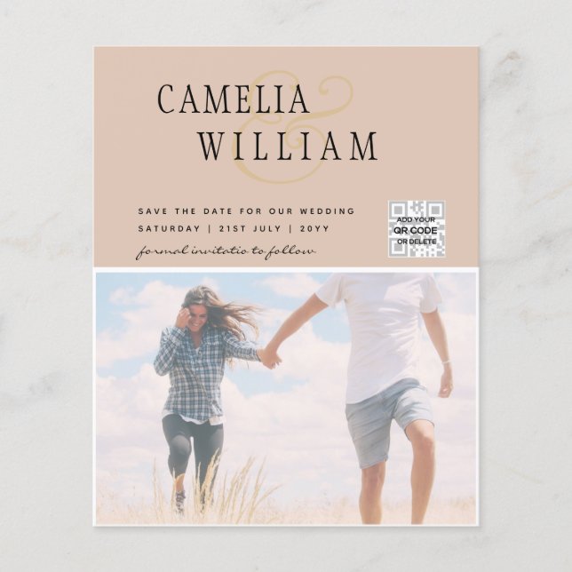 FOTO Hochzeitaufenthalt Rett Datum QR-Code Flyer (Vorne)