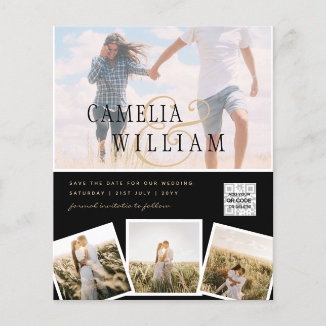 FOTO Hochzeitaufenthalt Rett Datum QR-Code Flyer (Vorne)