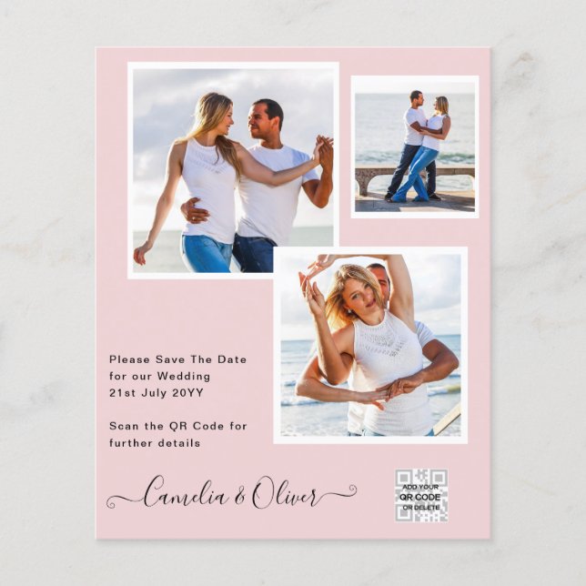 FOTO Hochzeitaufenthalt Rett Datum QR-Code Flyer (Vorne)