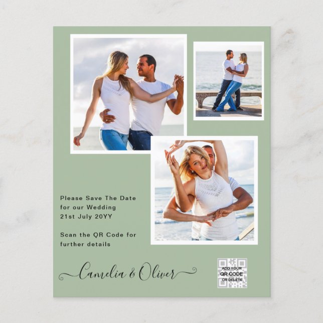 FOTO Hochzeitaufenthalt Rett Datum QR-Code Flyer (Vorne)