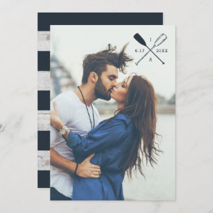 FOTO-HOCHZEITS-EINLADUNG   rustikale nautischruder Einladung