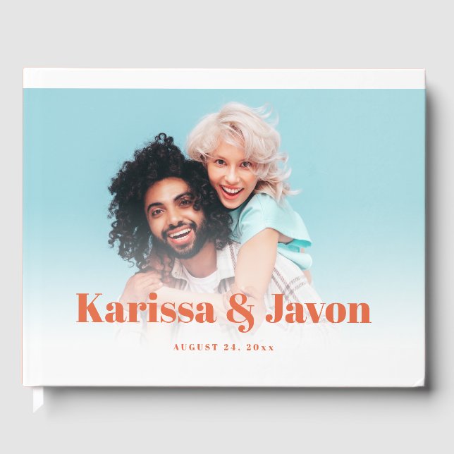 Foto Hochzeitsbuch mit Retro-Farbstil Gästebuch (Vorderseite)