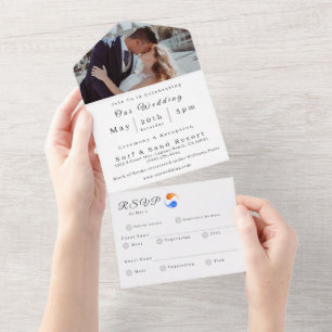 Foto-Hochzeitseinladung - Hochzeitsthema Zwillings All In One Einladung