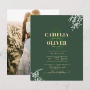 FOTO Hochzeitseinladung Juniper Green Modern Günst