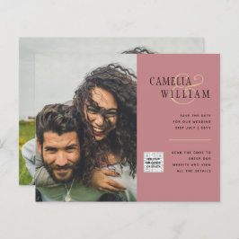 Foto Hochzeitseinladung Retten Datum QR-Code