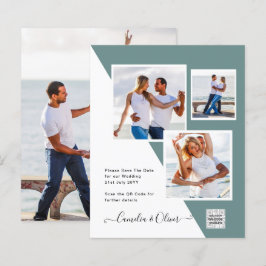 Foto Hochzeitseinladung Retten Datum QR-Code