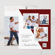 Foto Hochzeitseinladung Retten Datum QR-Code