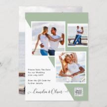 Foto Hochzeitseinladung Retten Datum QR-Code