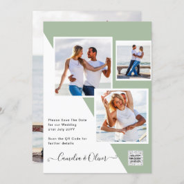 Foto Hochzeitseinladung Retten Datum QR-Code Einladung