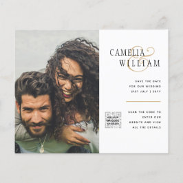 Foto Hochzeitseinladung Retten Datum QR-Code Flyer