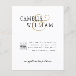 Foto Hochzeitseinladung Retten Datum QR-Code Flyer