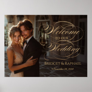 Foto Hochzeitsempfang, goldenes Drehbuch Poster