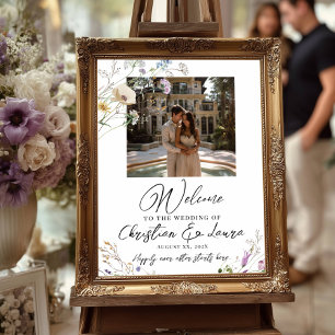 Foto Hochzeitsempfang mit Wildblumen Poster