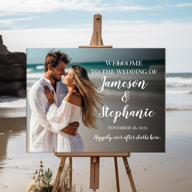 Foto Hochzeitsempfang Zeichen elegante Kalligraphi Poster (Von Creator hochgeladen)