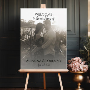 Foto Hochzeitsempfang Zeichen elegante Kalligraphi Poster