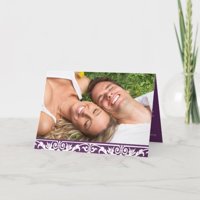 Foto Hochzeitsfeier mit weißem Swirl Einladung (Vorderseite)