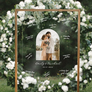 Foto Hochzeitsgast-Unterschriften-Nachrichtentafel Acrylschild