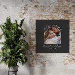 Foto-Hochzeitsgeschenk Wohngestaltung Fotodruck<br><div class="desc">Gemeinsam ein paar rosa gürtelige Foto Hochzeitsankündigung und Geschenkposter Druck. Moderne,  mädchenhaft elegante Holzkohlefarben.</div>