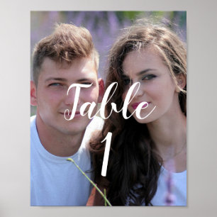 Foto-Hochzeitstisch-Nummernschild Poster