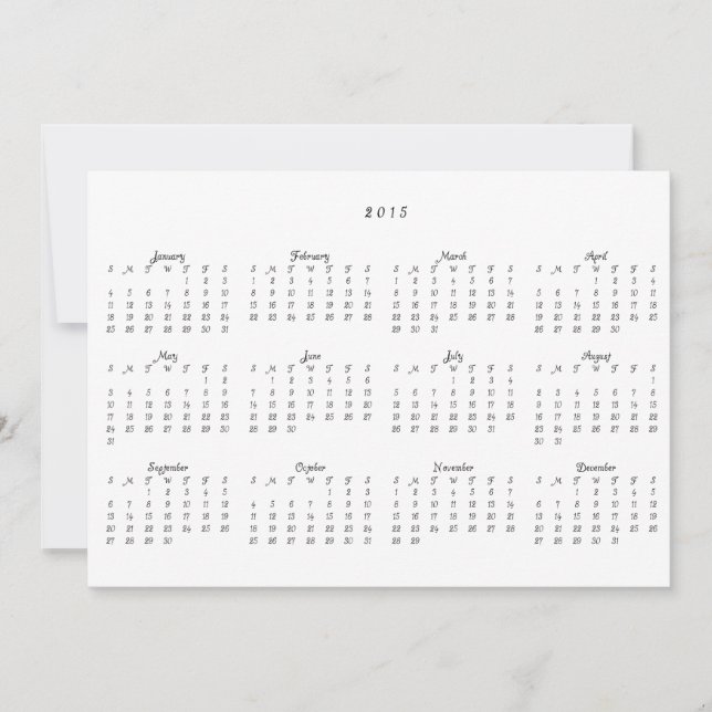 Foto Holiday 2015 Kalender Weihnachtskarte Feiertagskarte (Vorderseite)