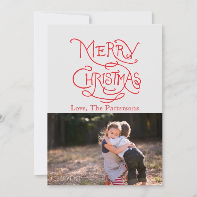 Foto Holiday Card: Typografie Frohe Weihnachten (Vorderseite)