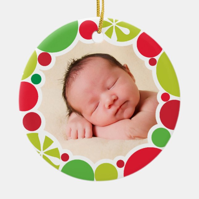 FOTO HOLIDAY DECOR farbenfroher Kranz Keramikornament (Vorne)