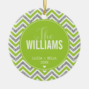 FOTO HOLIDAY ORNAMENT ZICKZACK GLITZER LIMON