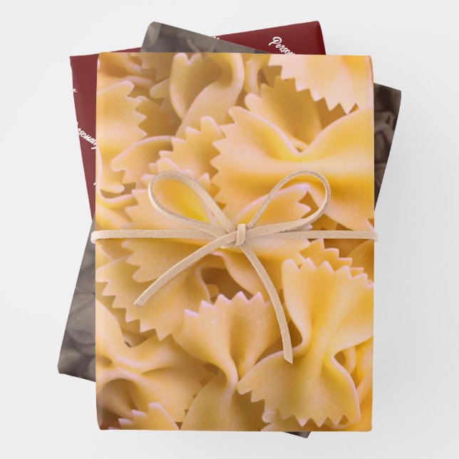 Foto Holiday - Pasta und Schokoladenstücke Geschenkpapier Set (Beispiel)