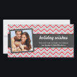 Foto HOLIDAY Retro Zickzack roter Glitzer grau Feiertagskarte<br><div class="desc">Senden und extra besondere Nachricht mit Stil und Pizzazz in diesem Jahr... Personalisiert mit Ihren Details & Fotos werden sich meine modernen Urlaubsprodukte von den Grußfreuden abheben, die Ihre Freunde und Familie in dieser Saison erhalten werden, und ein besonderes Memento machen, das lange nach der Saison geschätzt wird. TIPP: 1....</div>
