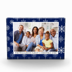 Foto Holiday Snowflakes Blue Foto Block