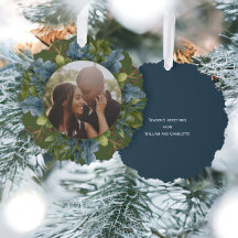 Foto Holiday Wreath Personalisiert Weihnachten