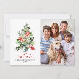 FOTO Holly Berry Christmas Tree Gruß Feiertagskarte