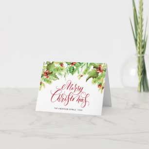 FOTO Holly Berry Mistletoe Weihnachtsgrüße Feiertagskarte