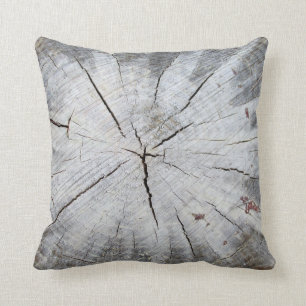 Foto Holzkörner, graue Pine Tree Art 1 Kissen