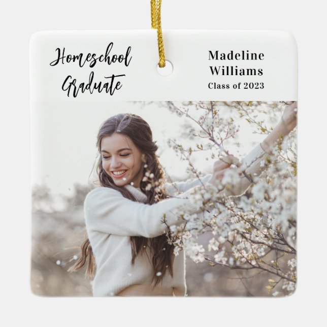 Foto Homeschool Abschluss Keramikornament (Vorderseite)