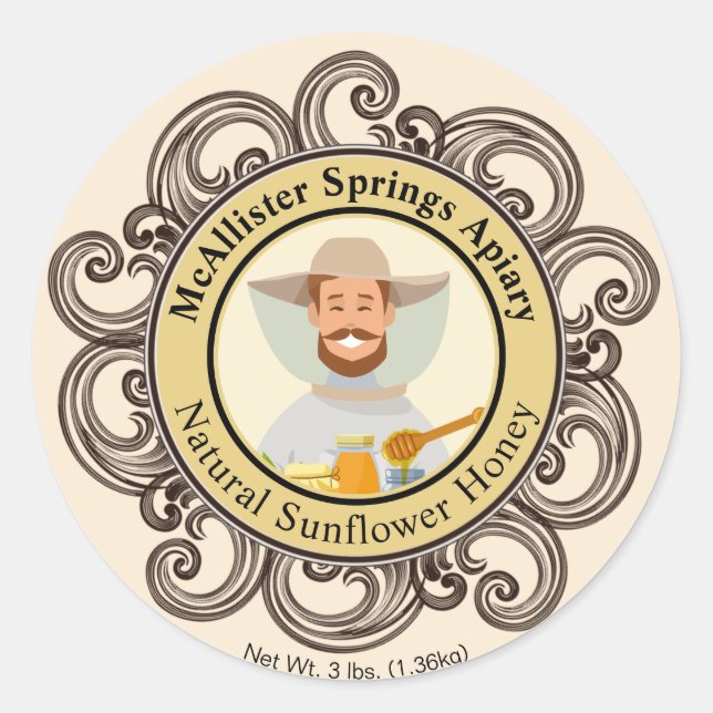 Foto Honey Jar Beekeeper Gold Runder Aufkleber (Vorderseite)